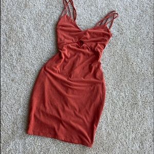 Dusty Rose Strappy Bodycon Dress